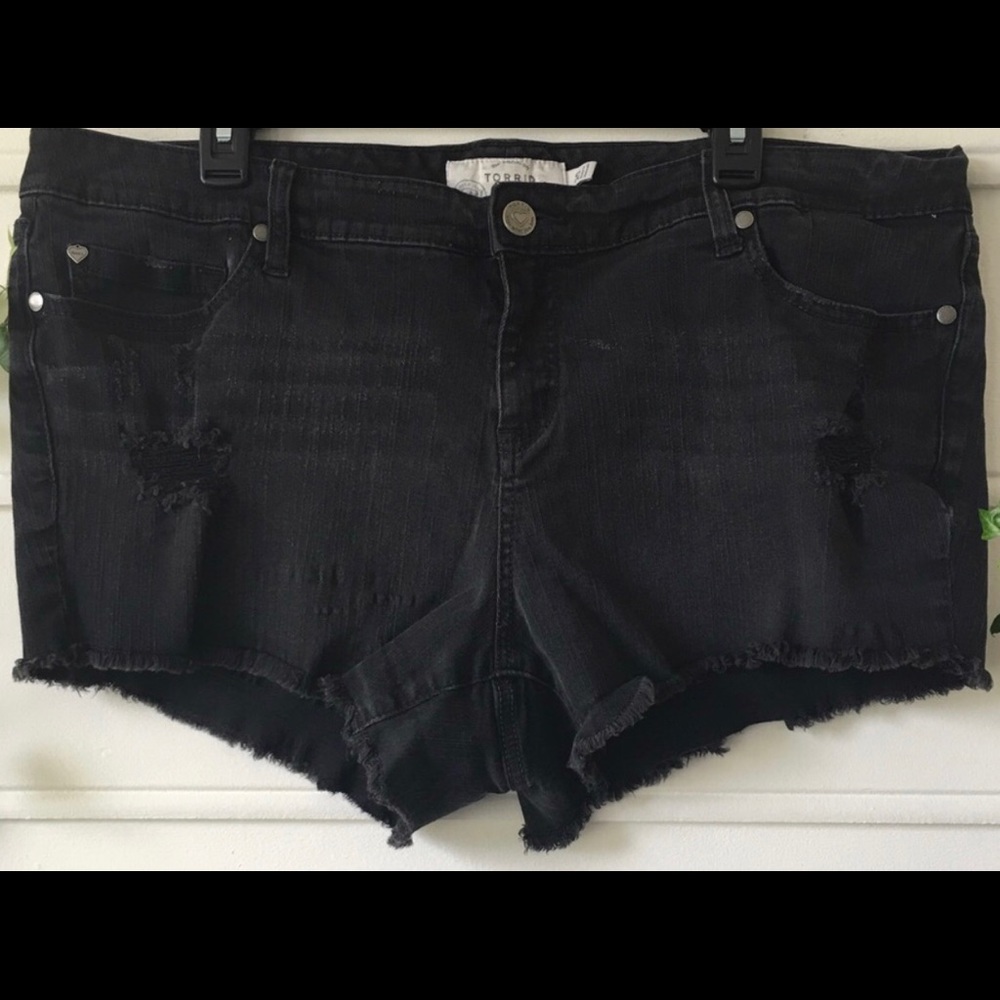 Torrid Frayed and Distressed Shorts